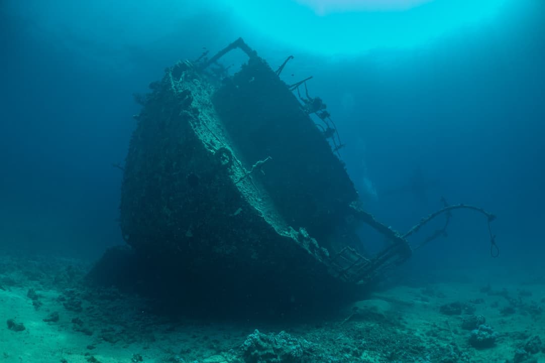 Wrack im Roten Meer während des Advanced Dive Trainings